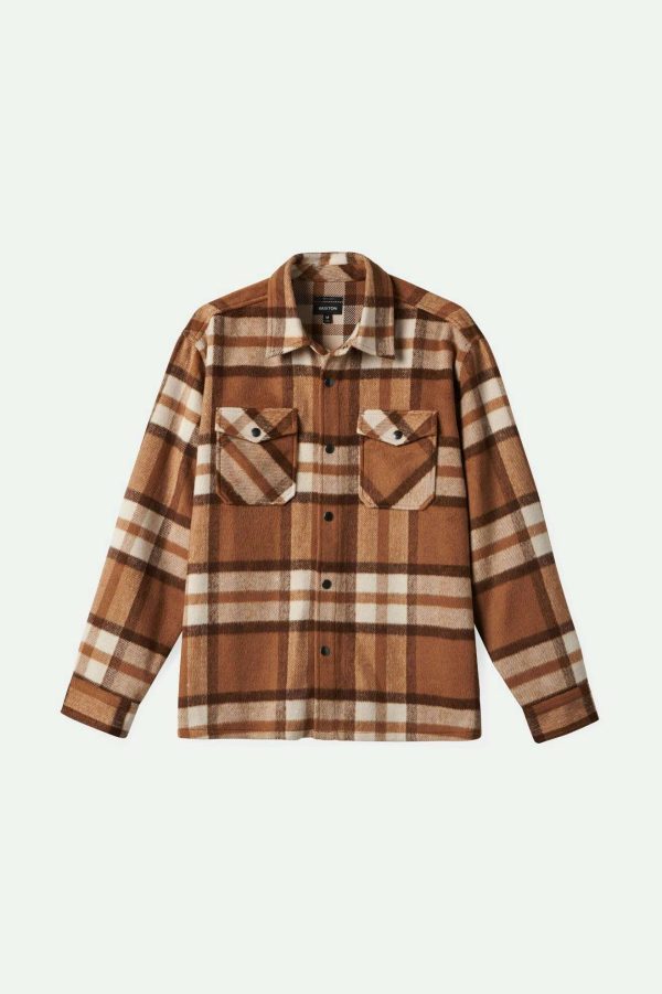 Selden Soft Brushed L S Flannel Overshirt - Tan Bison Online Hot Sale
