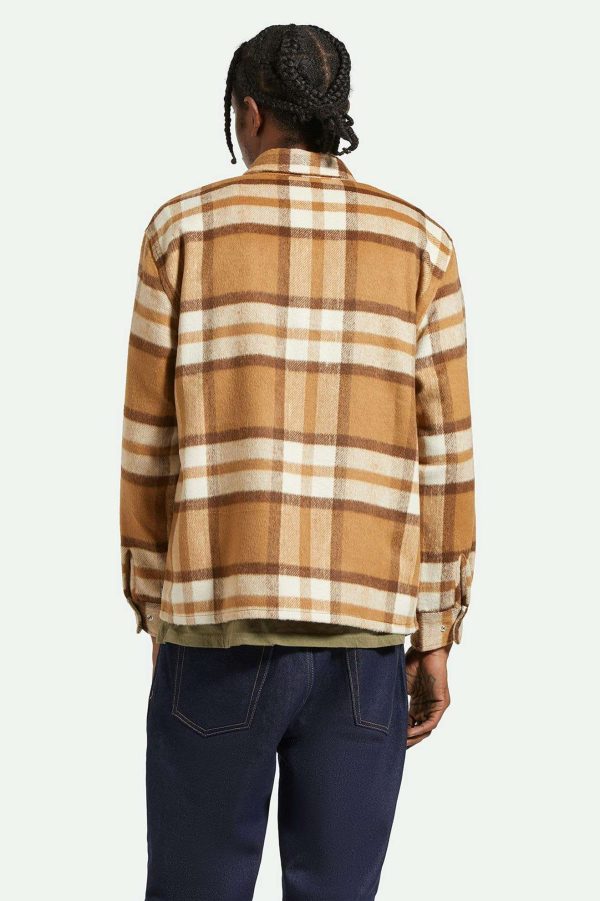 Selden Soft Brushed L S Flannel Overshirt - Tan Bison Online Hot Sale - Image 3