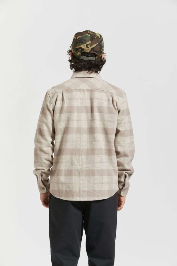 Bowery Heavyweight L S Flannel - Off White Cinder Grey Supply - Image 3