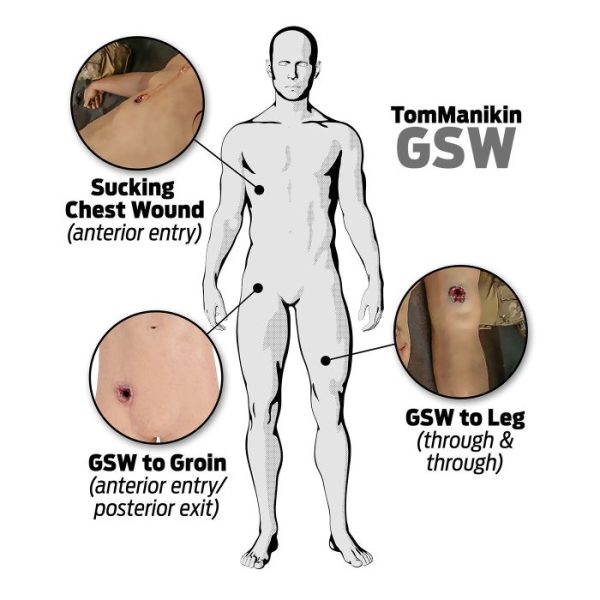 North American Rescue TOMManikin Gunshot Wound Training Mannequin Online Sale - Image 3