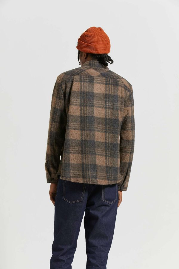 Bowery Arctic Stretch L S Fleece - Burro Brown Black Plaid Online - Image 3