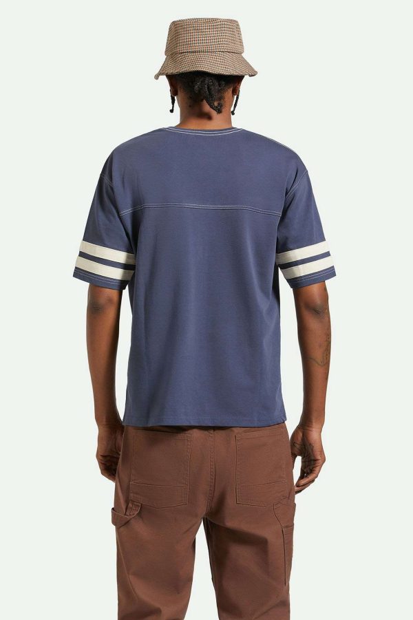 Varsity Heavyweight Football T-Shirt - Washed Navy Online - Image 3