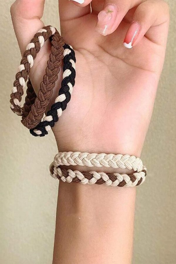 Khaki 5Pcs Braided Elastic Hairband | PRE ORDER Discount - Image 4
