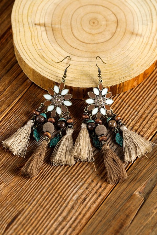 Chestnut Boho Bead Dangle Earrings Supply - Image 5