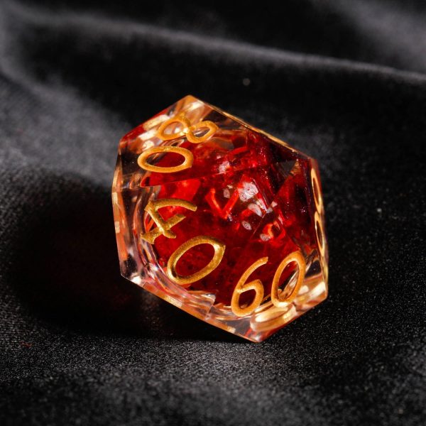 Blood Red Liquid Core Resin DnD D&D Dice Set For Discount - Image 5
