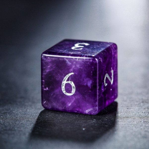 Amethyst Gemstone DnD D&D Dice Set For Discount - Image 3