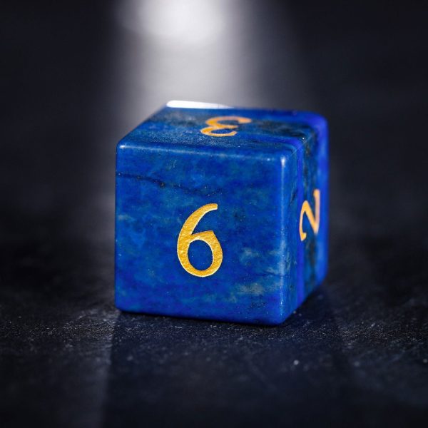 Lapis Lazuli Gemstone Moon DnD D&D Dice Set For Sale - Image 4