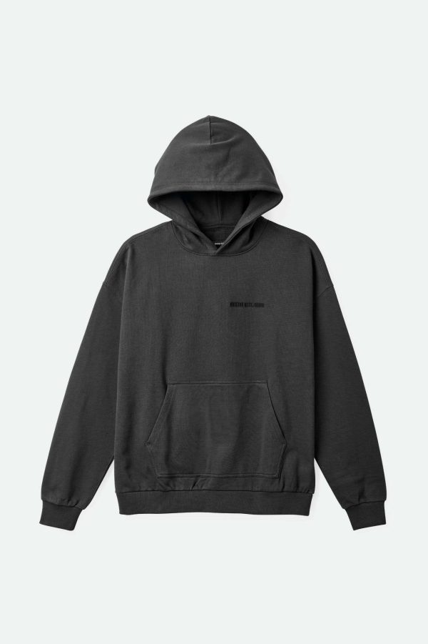 Embroidered Heavyweight Oversized Hoodie - Washed Black For Cheap