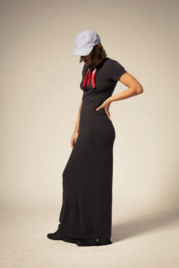 Carefree Organic Garment Dyed Slim Dress - Black Online - Image 3