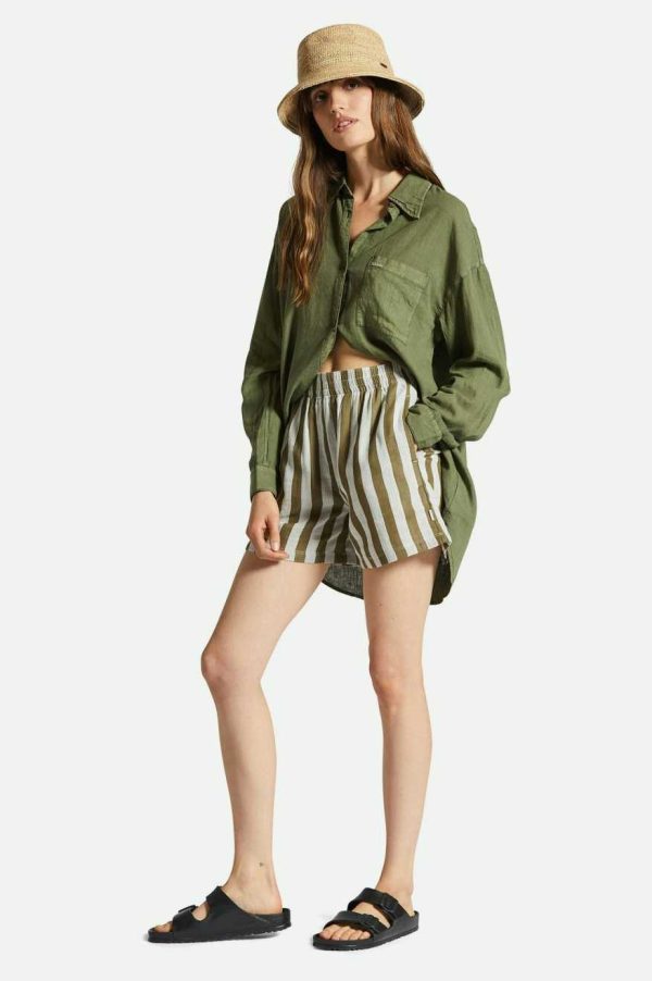 Mykonos Stripe Boxer Short - Military Olive Hot on Sale - Image 3