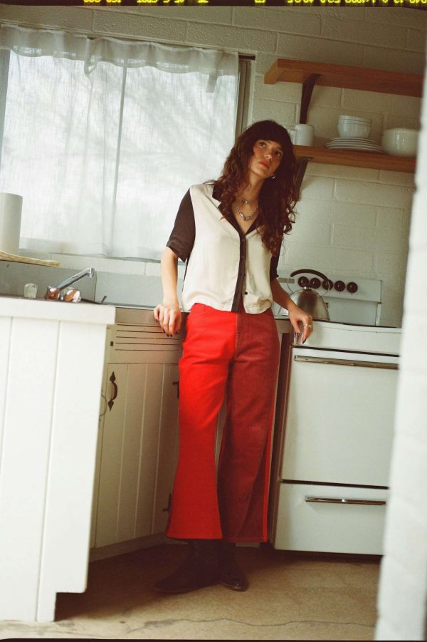 Margo Cropped 5-Pocket Pant - Cowhide Mars Red Cord For Cheap