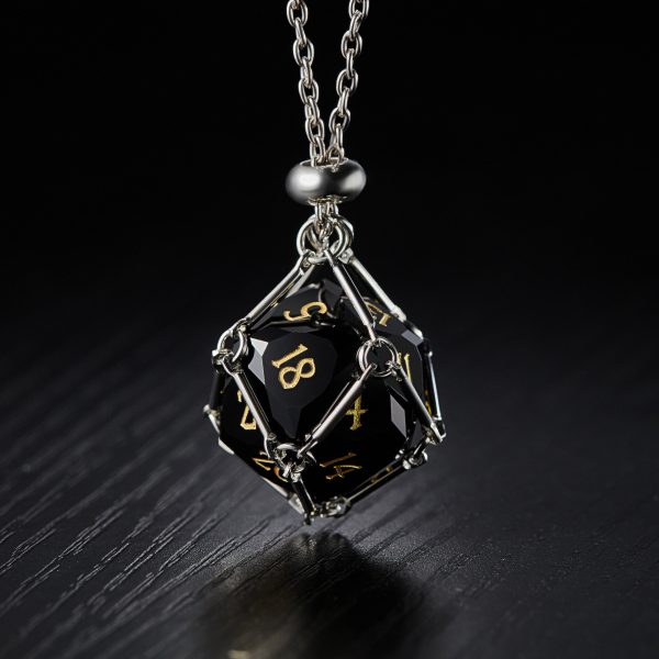 Multifaceted Black Obsidian Gemstone F Word DnD D&D Dice Set Online now - Image 4