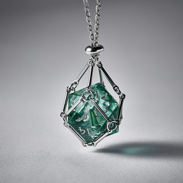 Green Feather Resin Owl DnD D&D Dice Set Cheap - Image 2