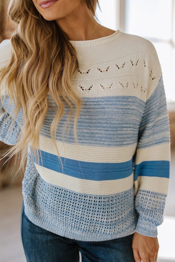 Carrie Hollow Puff Sleeve Sweater Discount
