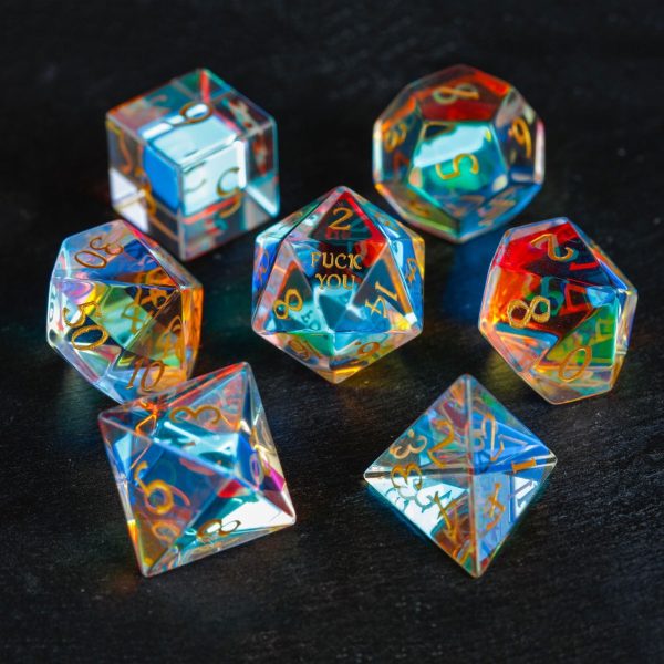 Fantastic Glass F Word DnD D&D Dice Set For Discount - Image 4