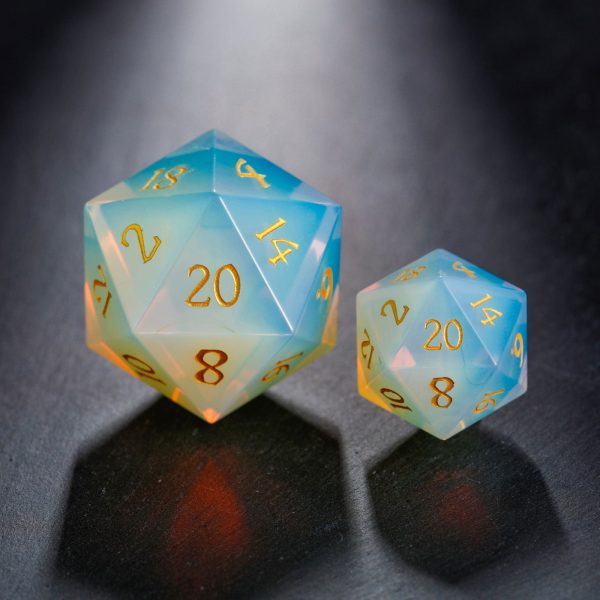 Opalite Gemstone DnD D&D Dice Chonk D20 Sale