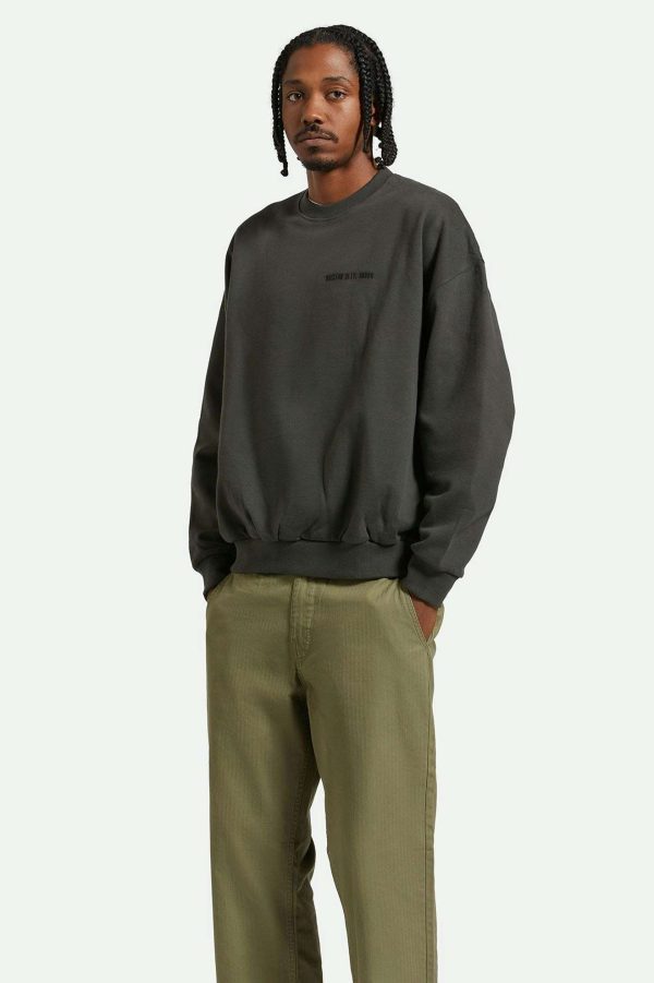 Embroidered Heavyweight Oversized Crew - Washed Black Fashion - Image 2