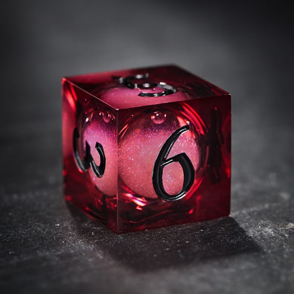 Dark Red Liquid Core Resin Flying Dragon DnD D&D Dice Set For Cheap - Image 3
