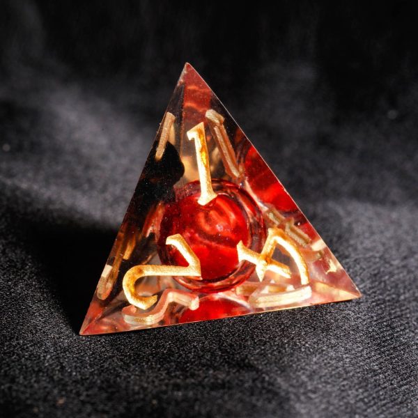 Blood Red Liquid Core Resin DnD D&D Dice Set For Discount - Image 4