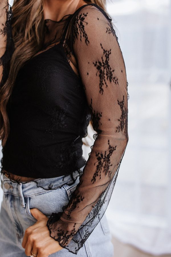 Bowie Lace Long Sleeve Blouse w  Tank Top For Cheap - Image 3