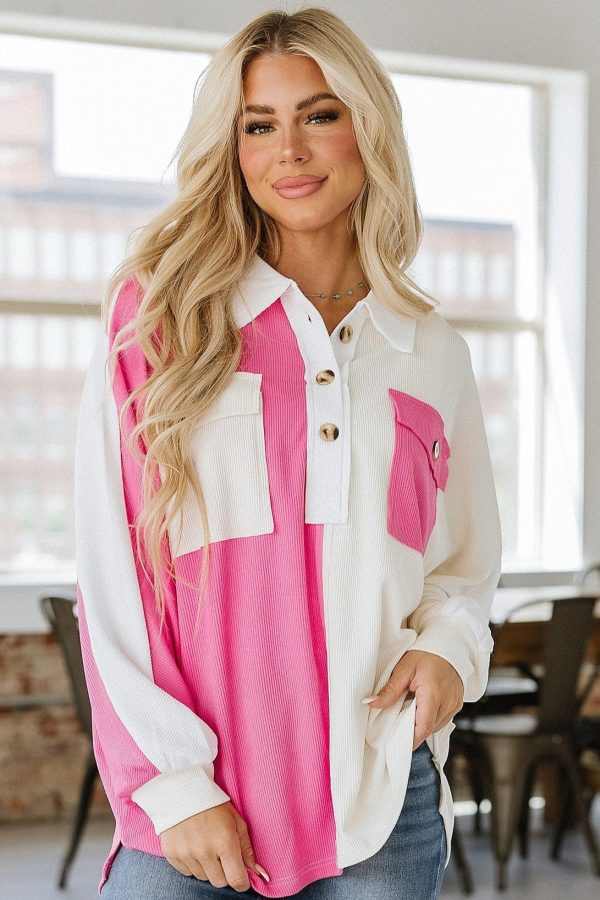 Milos Colorblock Oversized Henley | DROPSHIP Hot on Sale