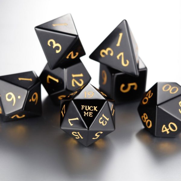 Black Obsidian Gemstone F Word DnD D&D Set Online - Image 5