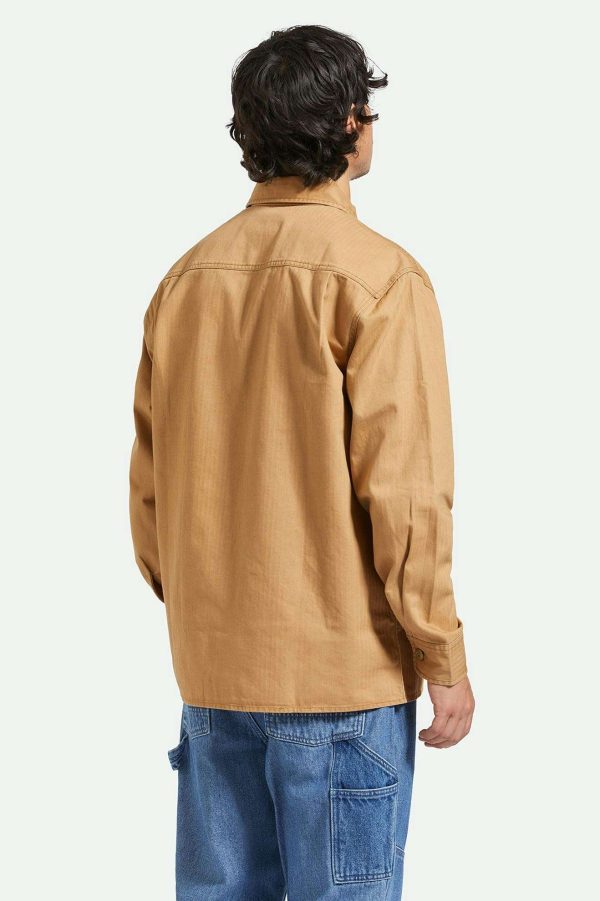 Selden L S Overshirt - Tobacco Brown Worn Wash Cheap - Image 4