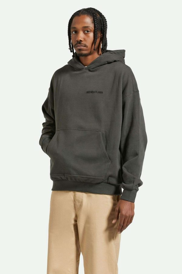 Embroidered Heavyweight Oversized Hoodie - Washed Black For Cheap - Image 2