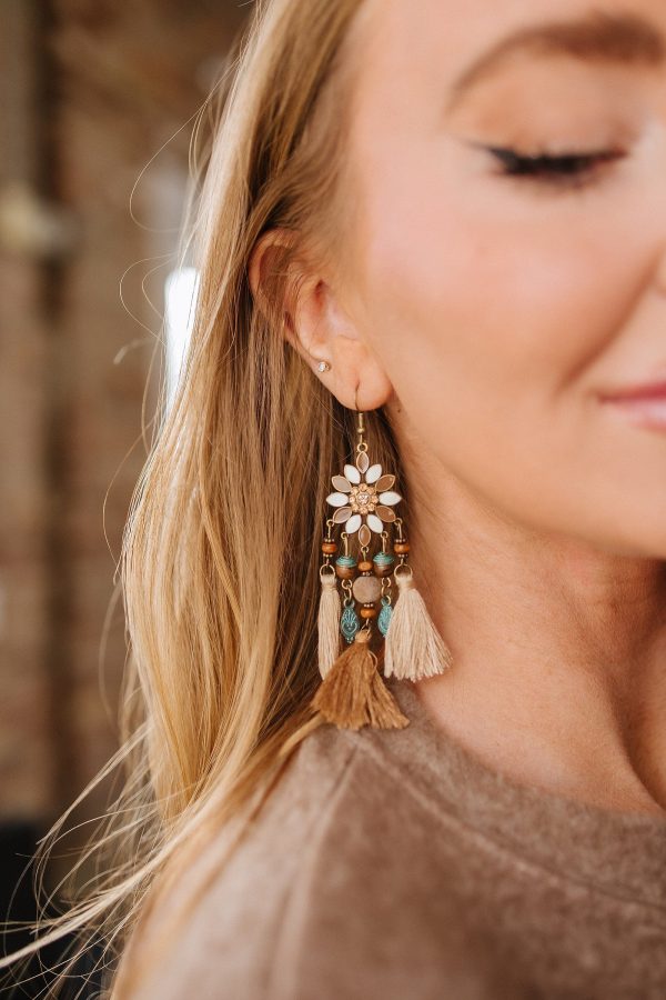 Chestnut Boho Bead Dangle Earrings Supply - Image 2