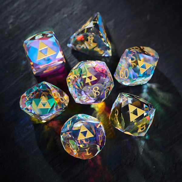 Multifaceted Fantastic Glass All Zelda DnD D&D Dice Set Discount - Image 5