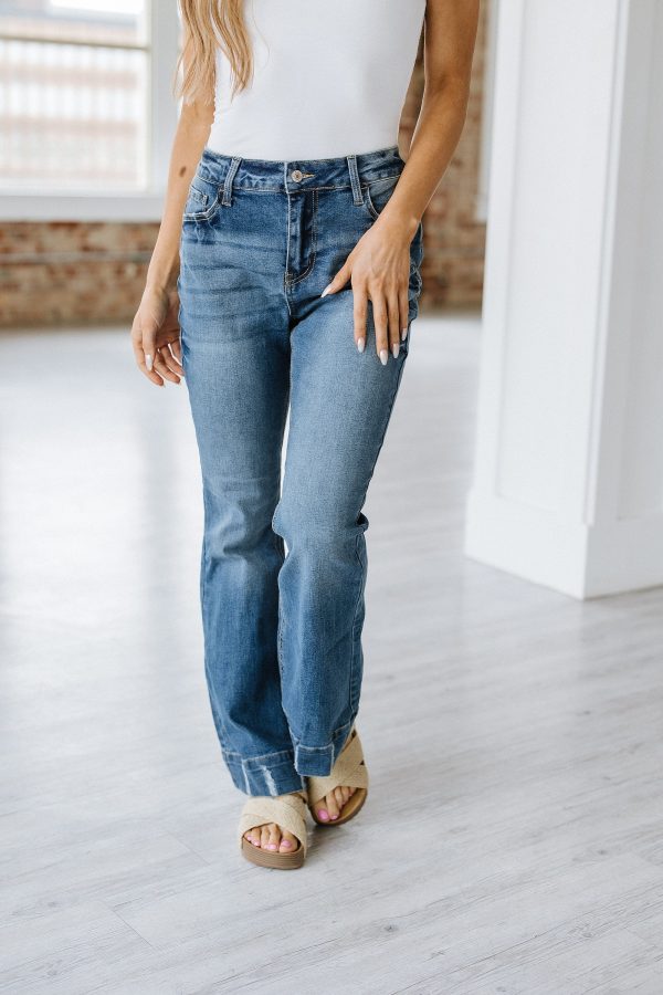 SALE - Conrad Distressed Washed Flare Jean Cheap - Image 4