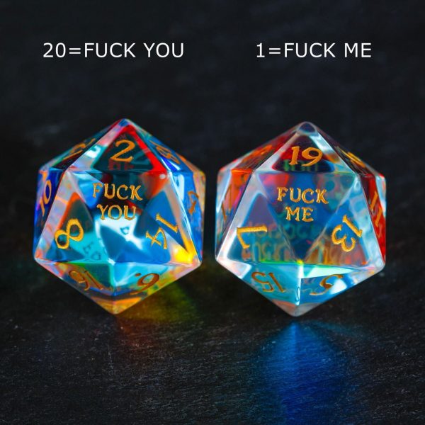 Fantastic Glass F Word DnD D&D Dice Set For Discount - Image 5