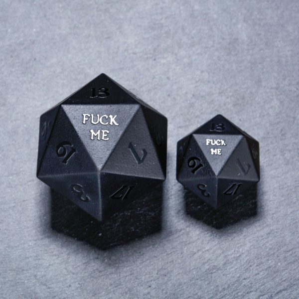 Raised Obsidian Gemstone F Word DnD D&D Dice Chonk D20 Hot on Sale - Image 4