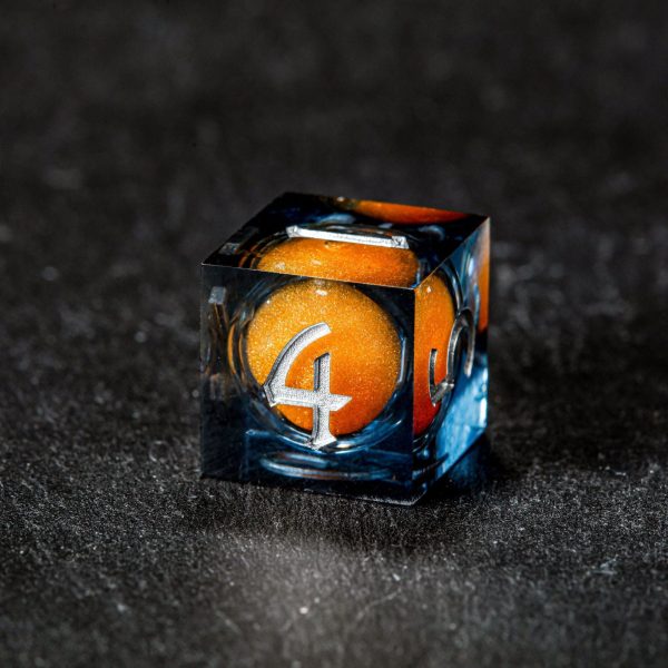 Orange Sand Liquid Core Resin DnD D&D Dice Set Hot on Sale - Image 4