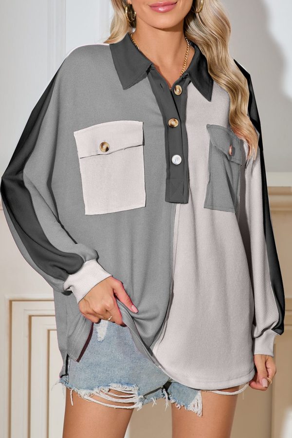 Milos Colorblock Oversized Henley | DROPSHIP Hot on Sale - Image 4