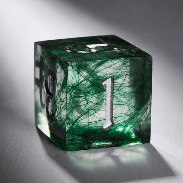 Green Feather Resin Owl DnD D&D Dice Set Cheap - Image 5