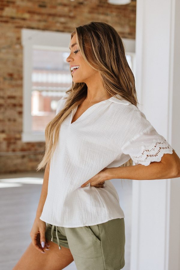 Trina Crinkled Collared Blouse | DROPSHIP For Sale - Image 4
