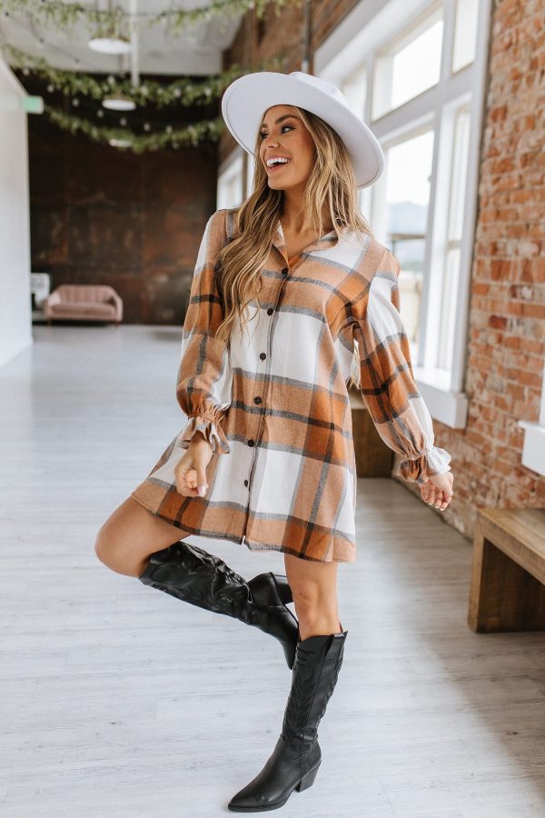 Tilly Plaid Ruffled Sleeve Shirt Dress | DROPSHIP Supply - Image 2
