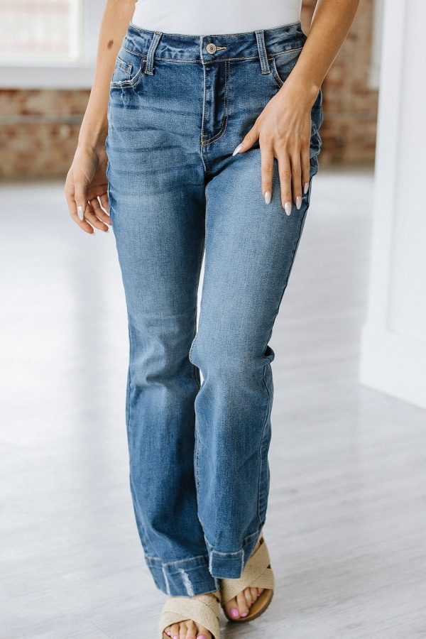SALE - Conrad Distressed Washed Flare Jean Cheap