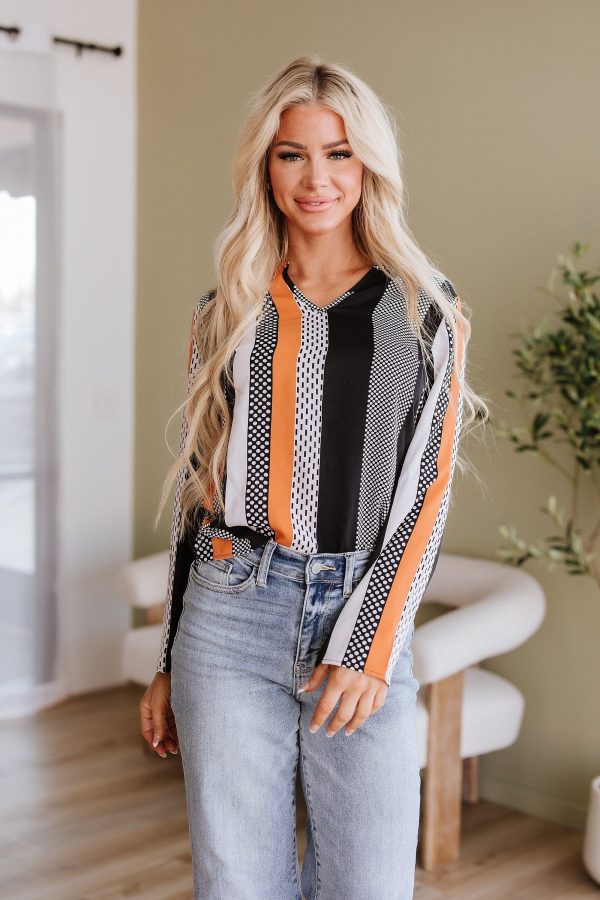 Shallen Polka Dot Notched Neck Blouse Hot on Sale - Image 4