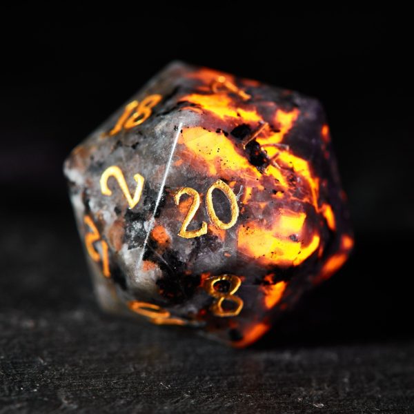 Yooperlite UV Reactive Gemstone DnD D&D Dice Chonk D20 For Discount - Image 2