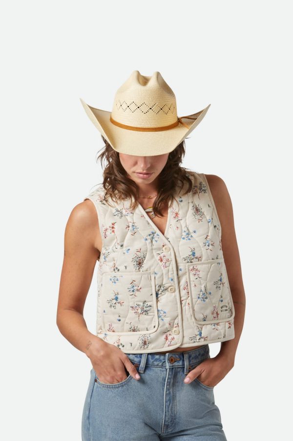 Laredo Panama Straw Cowboy Hat - Catalina Sand For Cheap - Image 3