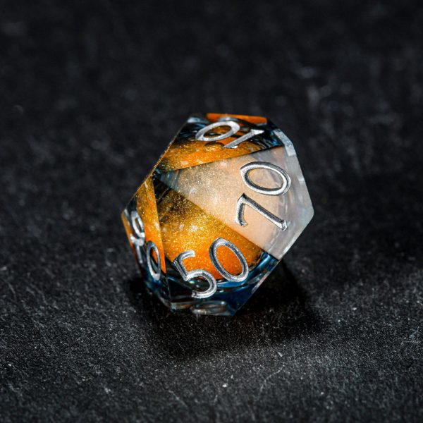 Orange Sand Liquid Core Resin DnD D&D Dice Set Hot on Sale - Image 3