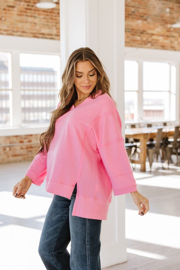 Everett V-Neck 3 4 Sleeve Tunic For Sale - Image 4