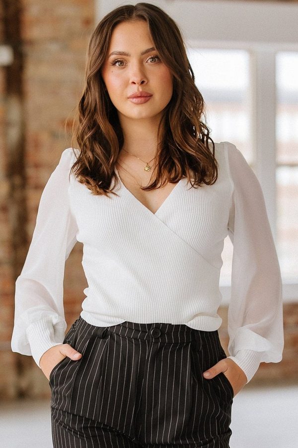 Logan Chiffon Sleeve Sweater on Sale - Image 3