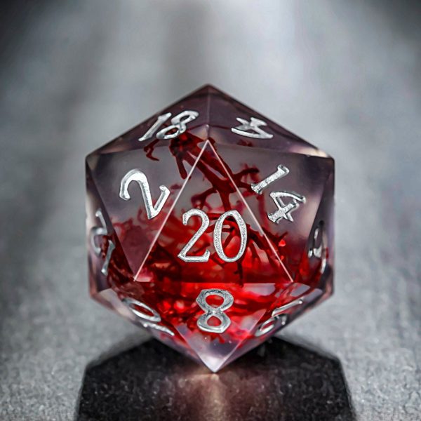 Red Coral Resin DnD D&D Dice Set Fashion - Image 2