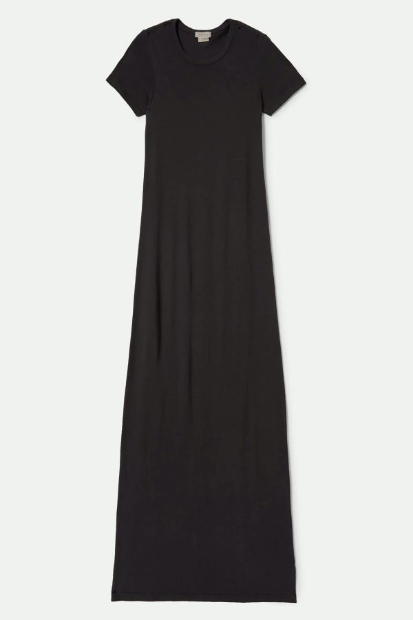 Carefree Organic Garment Dyed Slim Dress - Black Online - Image 2
