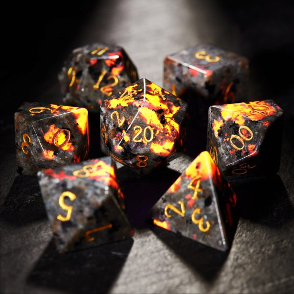 Yooperlite UV Reactive Gemstone DnD D&D Dice Chonk D20 For Discount - Image 5