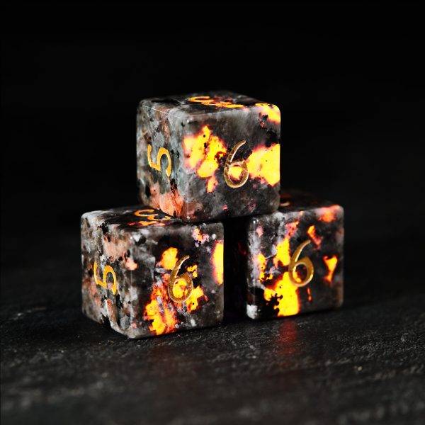 Yooperlite UV Reactive Gemstone Lion DnD D&D Dice Set Discount - Image 5