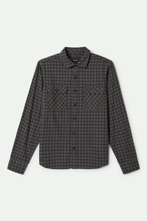 Bowery Lightweight Ultra Soft L S Flannel - Charcoal Ray Flower Black Online